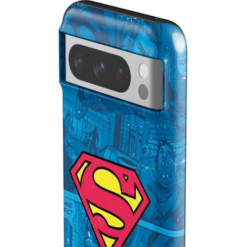 DC Comics Superman Logo Background Pattern Google Pixel 8 Pro Impact Case